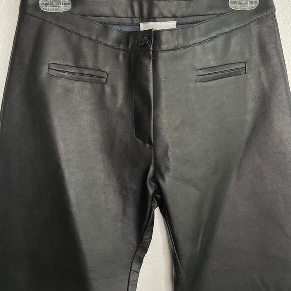 Sharagano Paris Black Faux Leather Cut Out Design Pants - Picture 4 of 9